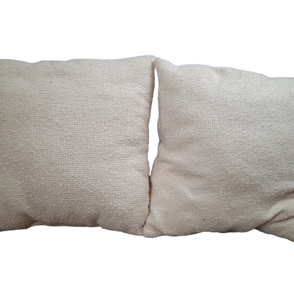 Cottagecore Accent Pillows Floral Wreath Embroidered Cream and Pastel 15 inch - Picture 4 of 4